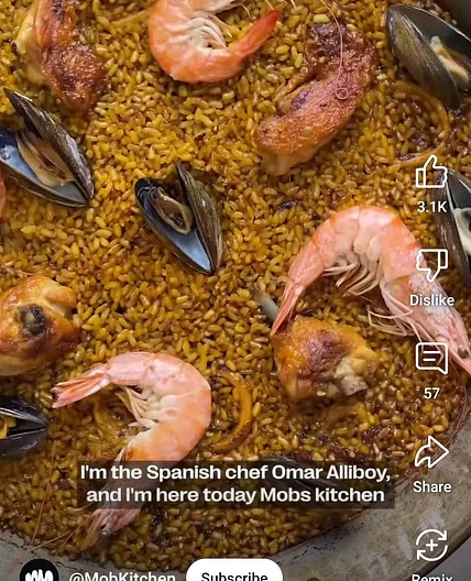 Seafood paella