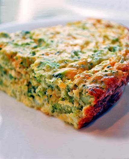 Crustless Broccoli Quiche with Cheddar and Scallions