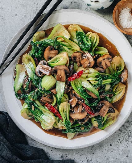 Bok Choy and Mushroom Stir Fry