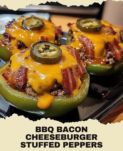 BBQ Bacon Cheeseburger Stuffed Peppers