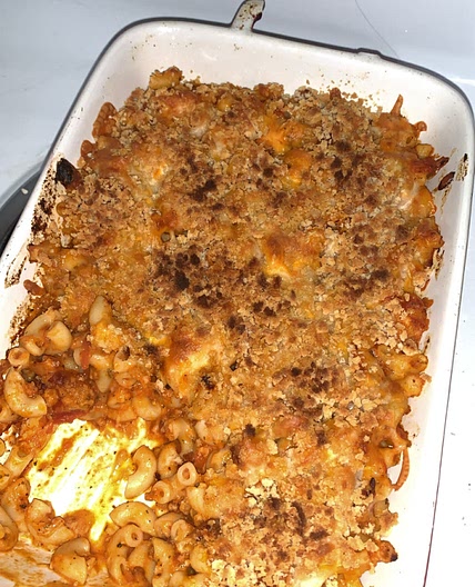 Parmesan chicken pasta bake