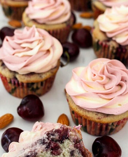 Cherry Almond Cupcakes