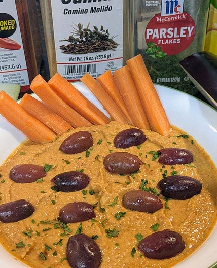 Mediterranean Roasted Eggplant Hummus