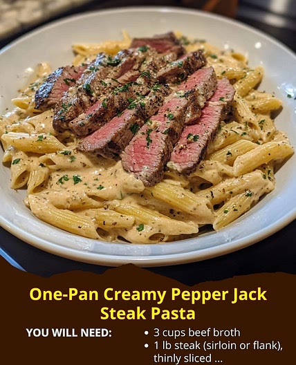 One-Pan Creamy Pepper Jack Steak Pasta