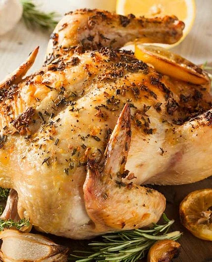 Poulet rôti au citron et aux herbes