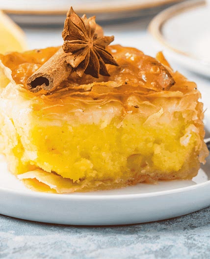 Greek Custard Filled Phyllo Pastry