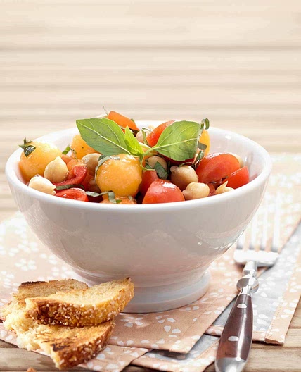 Kichererbsen-Melonen-Salat