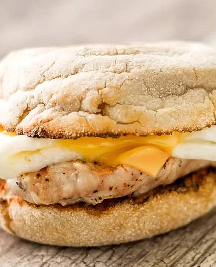 Homemade English Muffin Chicken egg cheese 