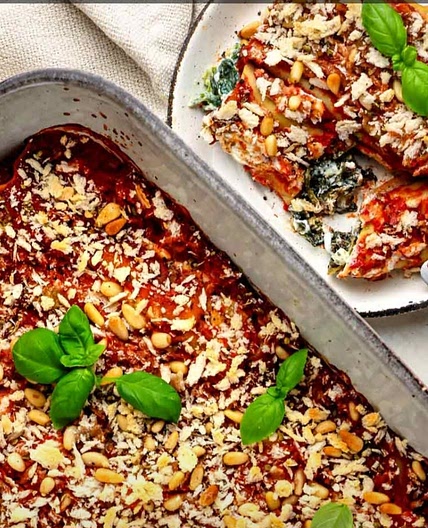 Frischkäse-Spinat-Canelloni