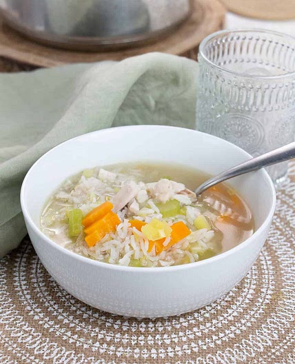 Homemade Chicken Wing Soup with Veggies and Rice