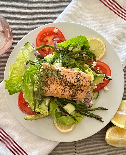 Air Fryer Salmon Salad