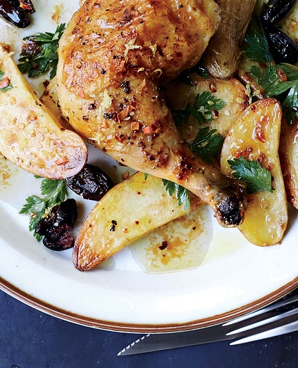 Roast Chicken with Potatoes and Olives
