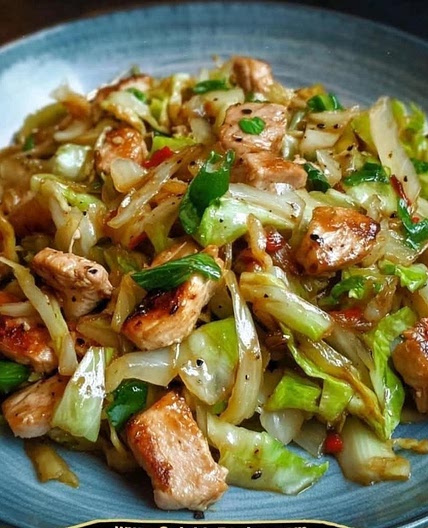 Chinese chicken cabbage stir fry