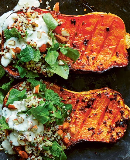 Maple and Chile Roasted Butternut Squash With Quinoa Tabouli