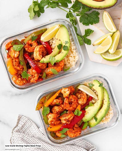 Low-Carb Shrimp Fajita Meal Prep