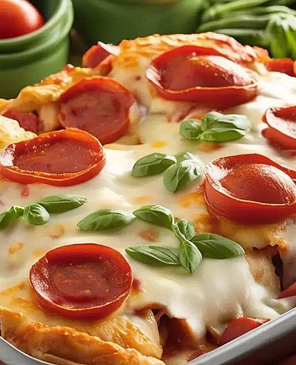 Pepperoni Pizza Chicken Bake