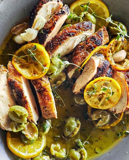 Grilled Chicken Breasts with Lemon and Thyme