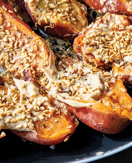 Sweet Potatoes With Tahini Butter