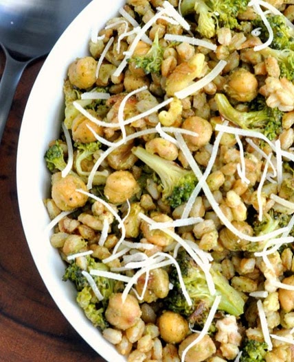 Roasted Broccoli Farro Salad