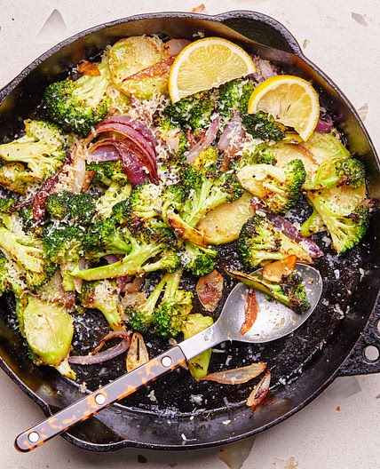 Broccoli With Onion and Parmesan