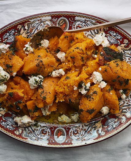 Roasted Butternut With Herb Oil and Goat Cheese