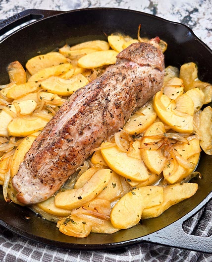 Pork Tenderloin with Apples and Onions