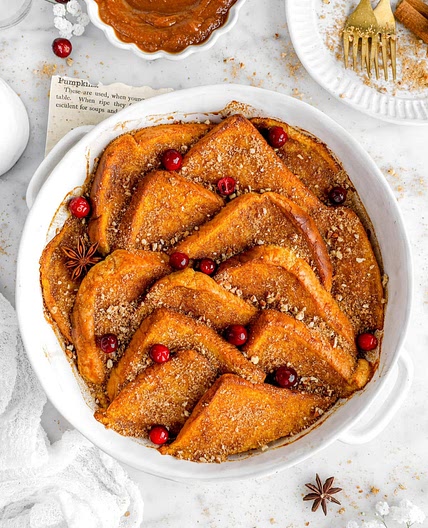 Quick & Easy Pumpkin Butter French Toast Bake
