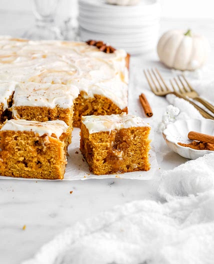 Pumpkin Caramel Poke Cake