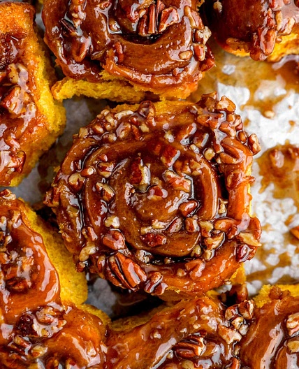 Spiced Pumpkin Pecan Sticky Buns