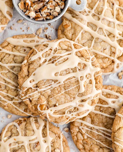 Iced Maple Pecan Cookies