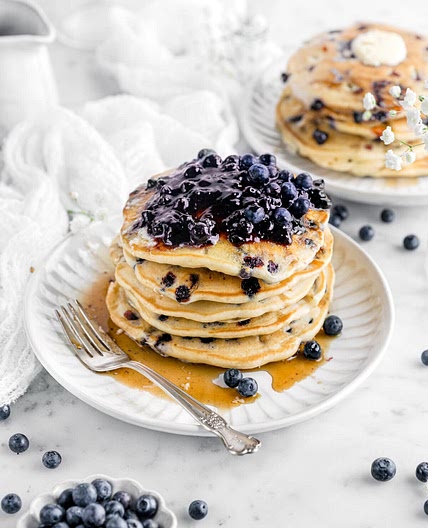 Fluffy Homemade Blueberry Pancakes