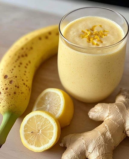 Banana, lemon, ginger smoothie
