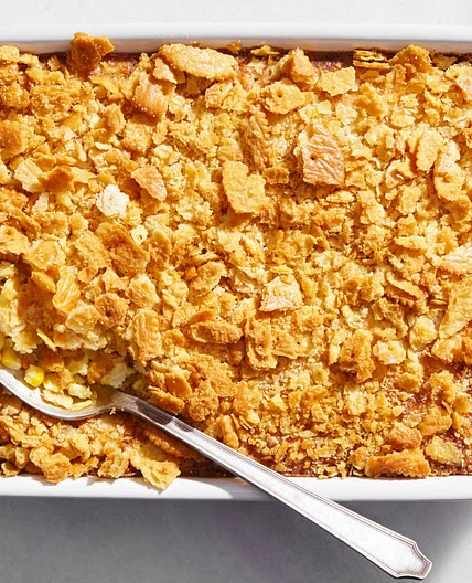 Cheesy Corn Casserole With Crunchy Cracker Topping