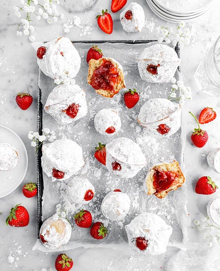 Strawberry Jelly Donut Muffins