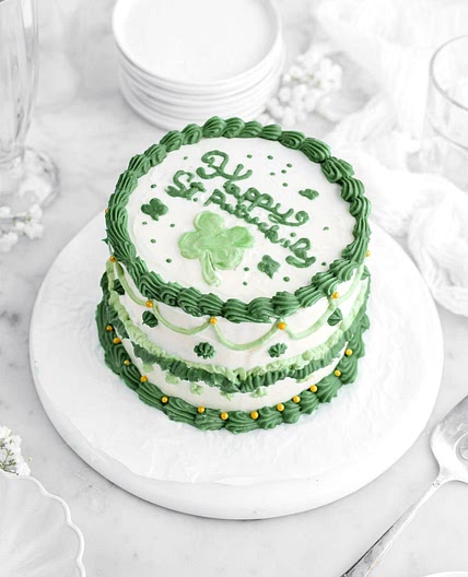Green Velvet Shamrock Cake with Cream Cheese Frosting