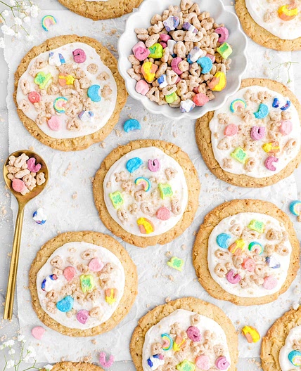 Frosted Lucky Charms Sugar Cookies