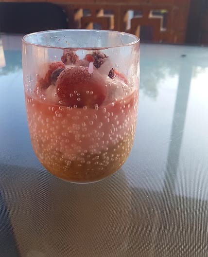 Strawberry cheesecake overnight puddings