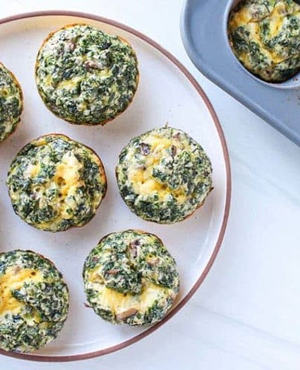 Spinach, mushroom and sausage egg muffins
