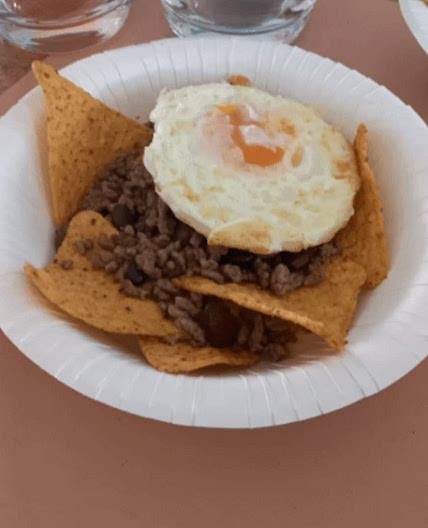 Beef and bean loaded potato chips