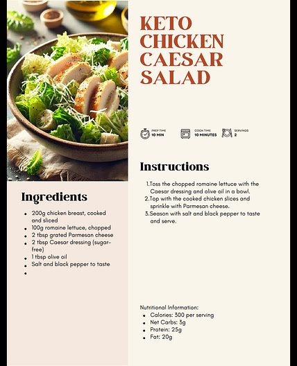 Keto Chicken Caesar Salad