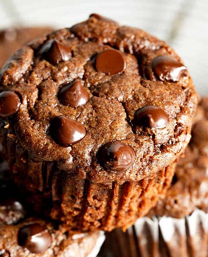 Double Chocolate Sweet Potato Muffins