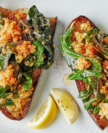 Greens on Fried Bread
