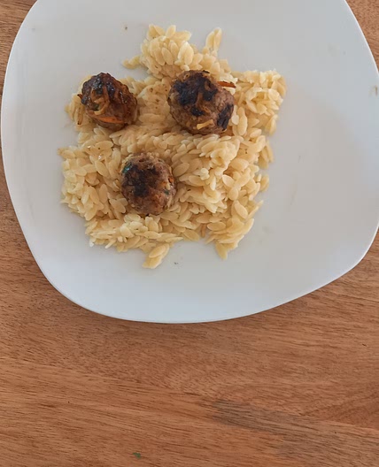Honey soy beef and noodle meatballs