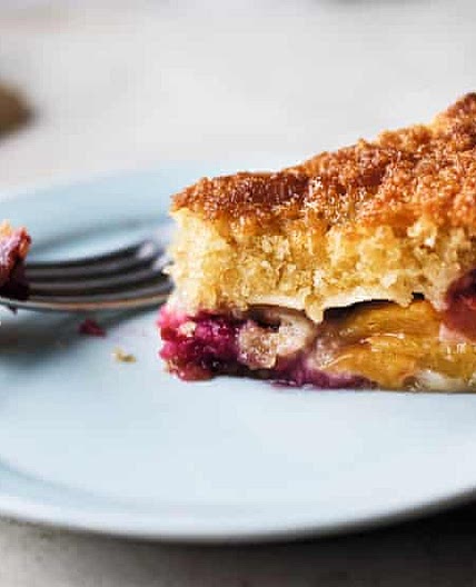 Hazelnut, peach and raspberry cake by Yotam Ottolenghi