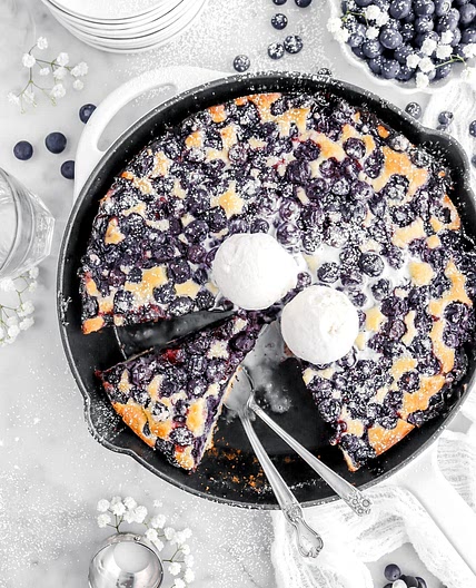 Easy Skillet Blueberry Cobbler