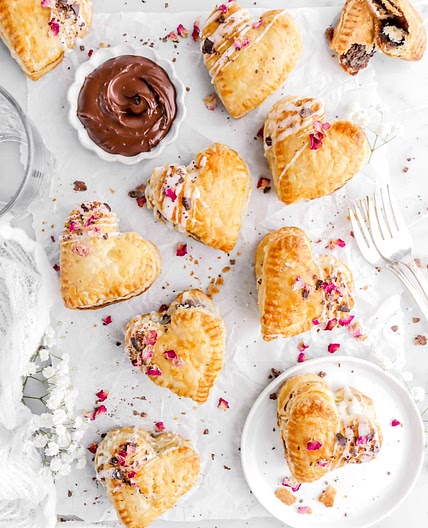Chocolate Ganache Heart Shaped Puff Pastry Hand Pies