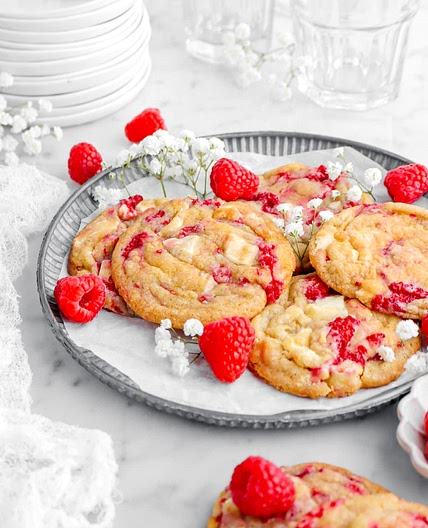 White Chocolate Chunk Raspberry Cookies