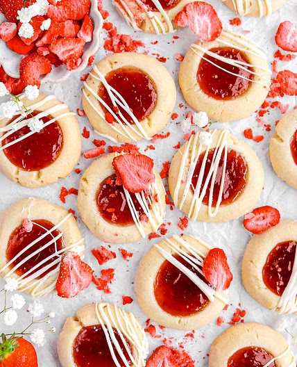 Strawberry Thumbprint Cookies