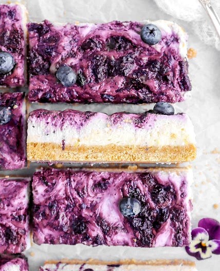 No Bake Lemon Blueberry Cheesecake Bars