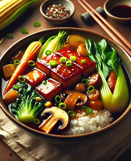 One-Pot Braised Pork Belly with Vegetables